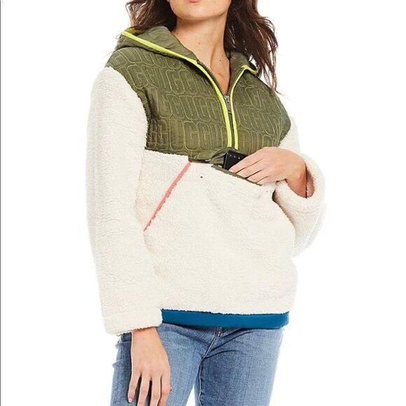 UGG® IGGY Sherpa Half Zip Hooded Jacket - Picture 12 of 12